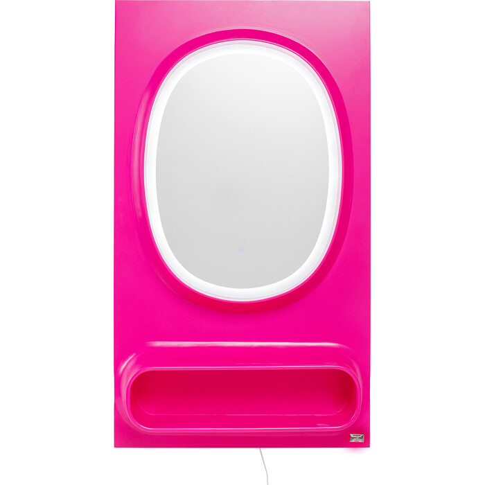 [70843] Wall Mirror Aero LED Pink 80x141cm
