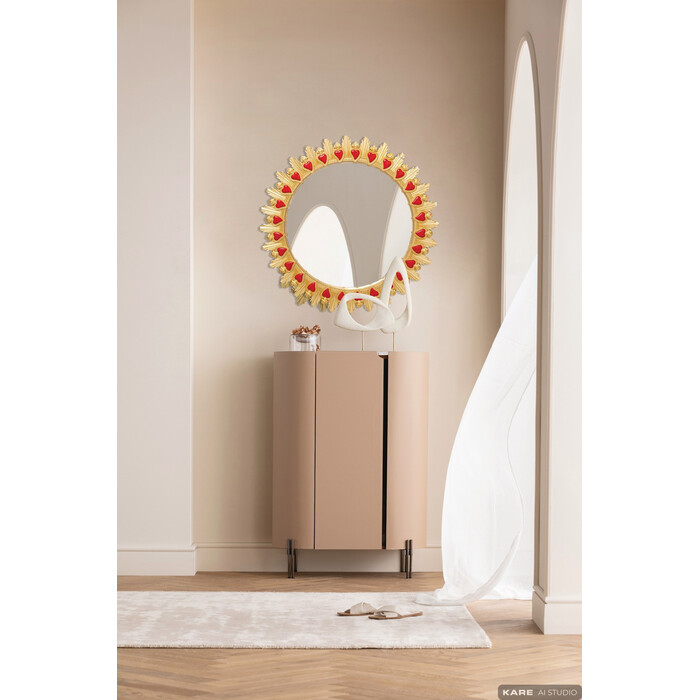 [70884] Espejo pared Flaming Heart Ø81cm