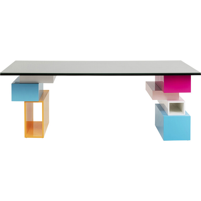Desk Pixel with glass top200x90cm