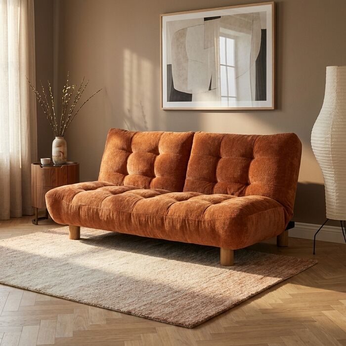 [70920] Canapé lit Mel orange 188cm - 1
