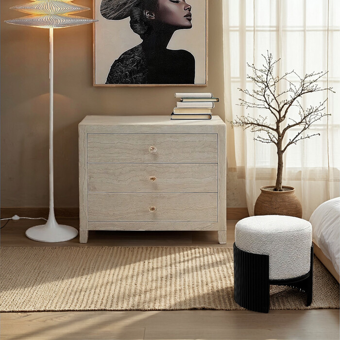 [70934] Tabouret Samu noir Ø43cm - 1