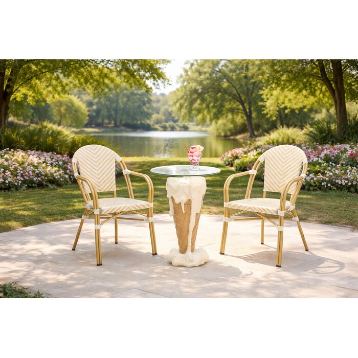 [71037] Table bistrot Ice crème vanilla Ø48cm - 1