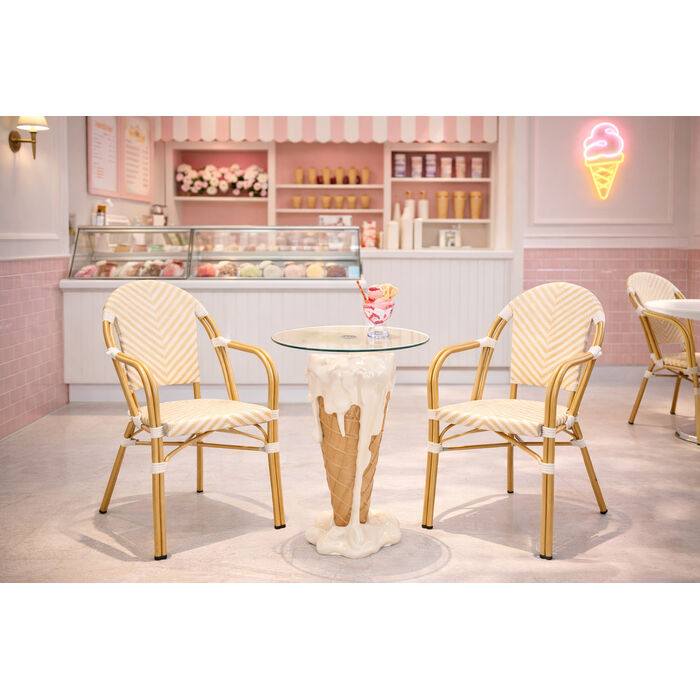 [71037] Table bistrot Ice crème vanilla Ø48cm - 2