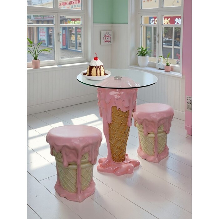 [71040] Stool Ice Cream Pink Ø37cm - 1
