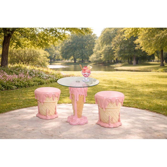 [71040] Stool Ice Cream Pink Ø37cm - 2