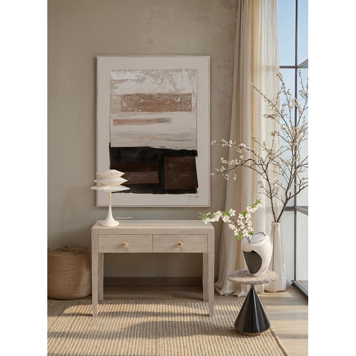 [71054] Console Travertino Drawers 100x77cm - 1