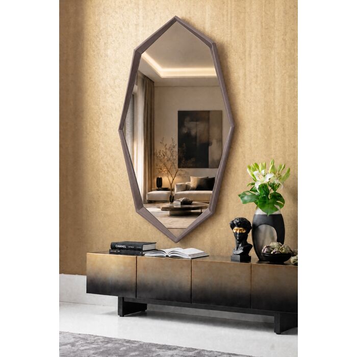[71071] Wall Mirror Octagon Coffee 90x150cm - 1