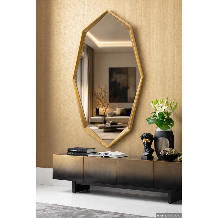 [71072] Zidno Ogledalo Octagon Gold 90x150cm - 1