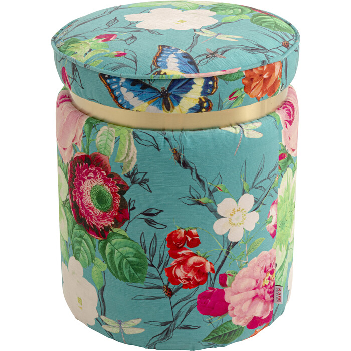 [71087] Stool Flower Fever Blue Ø39cm