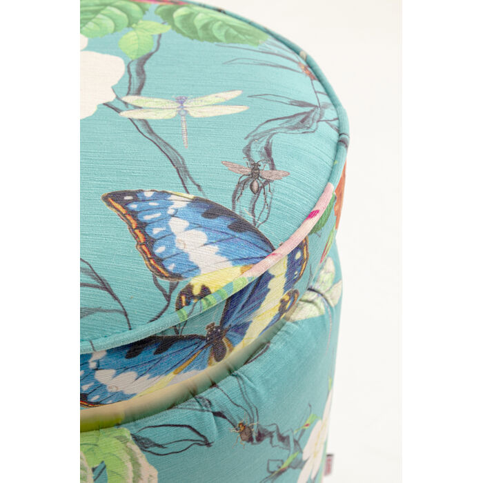 [71087] Stool Flower Fever Blue Ø39cm - 4