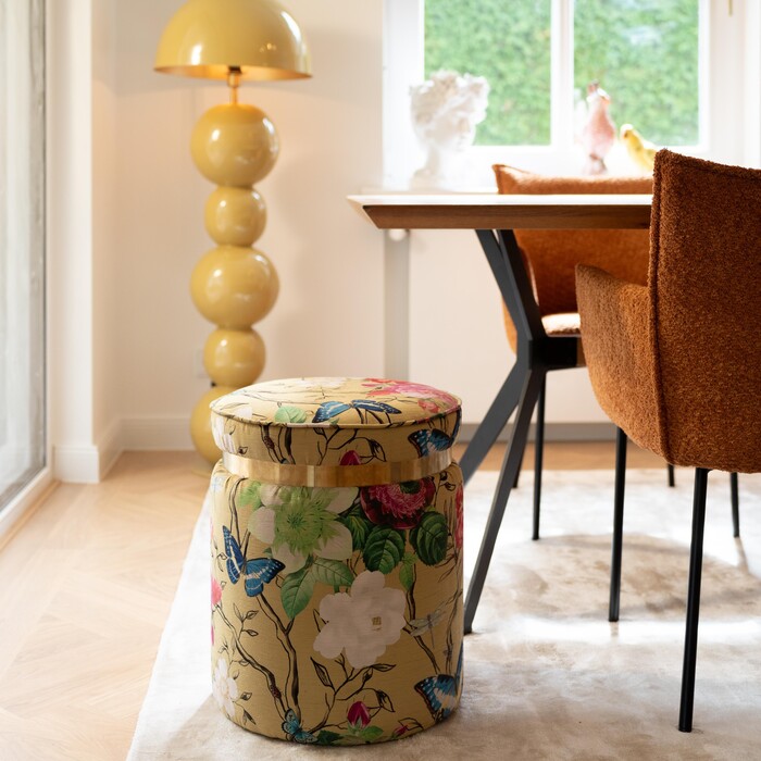 [71088] Stool Flower Fever Yellow Ø39cm - 1