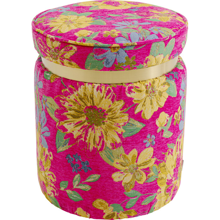 [71089] Stool Flower Fever Pink Ø39cm