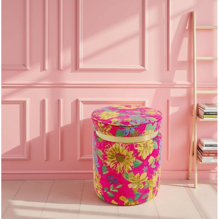 [71089] Stool Flower Fever Pink Ø39cm - 1