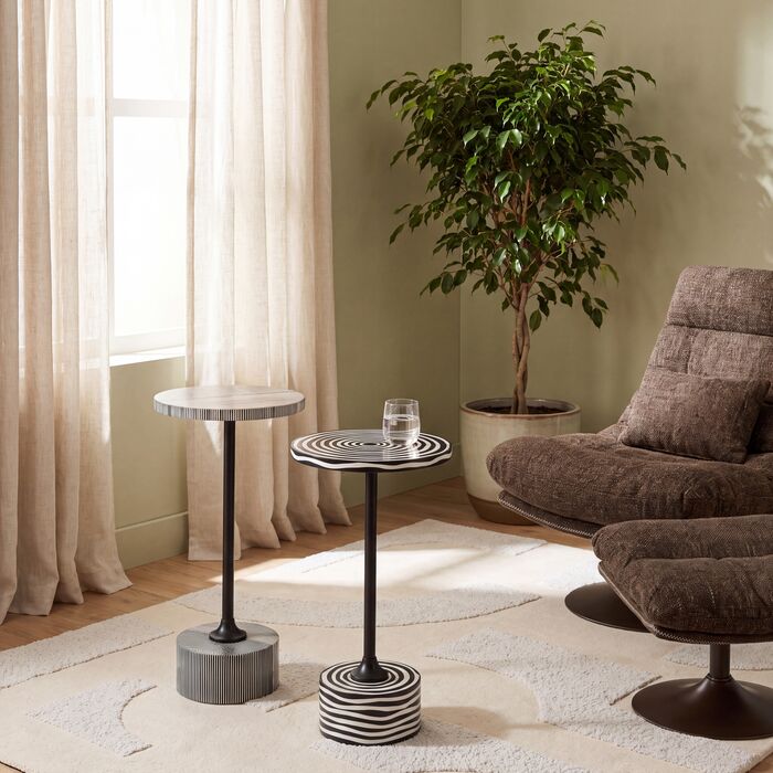 [71121] Table d'appoint Domero double Noir Ø25cm - 1