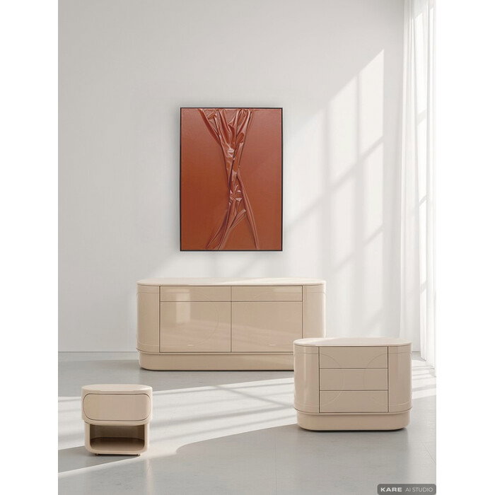 [71173] Μικρή Συρταριέρα Groove Taupe 60x55cm - 2