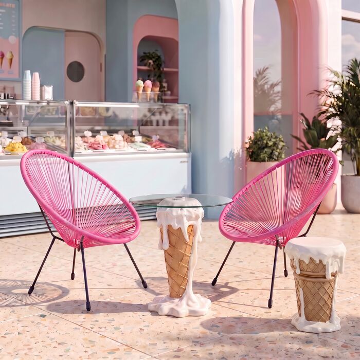 [71284] Taburete Ice Cream Vanilla Ø37cm - 1