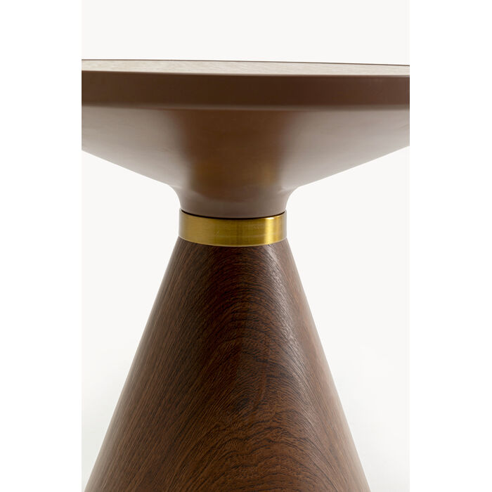 [71333] Coffee Table Cono Walnut Travertin Ø50cm - 4