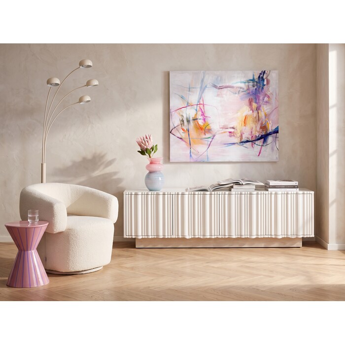 [71360] Buffet bas Stucco blanc 160x45cm - 1