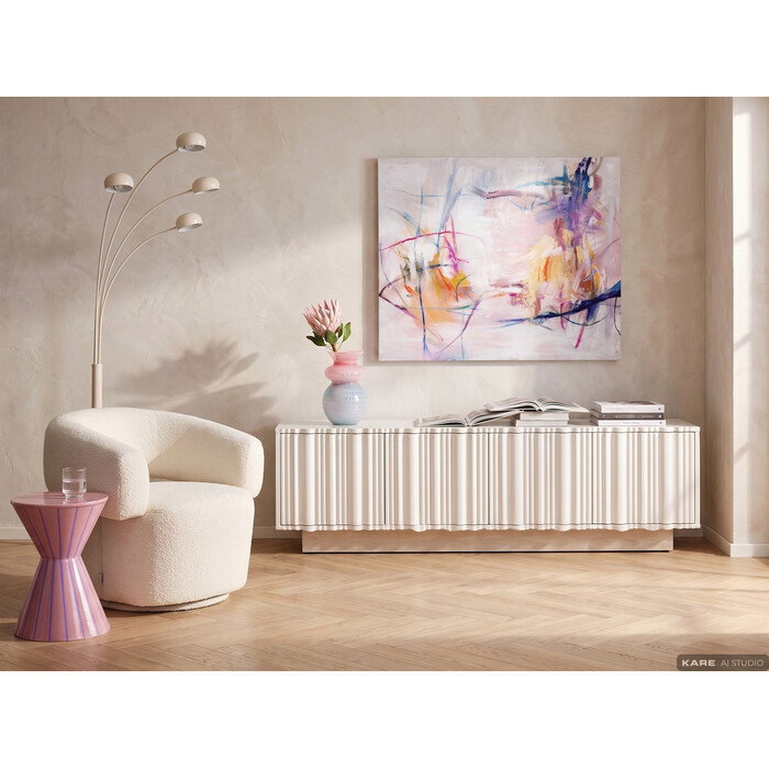 [71360] Χαμηλή Βιβλιοθήκη Stucco White 160x45cm - 2