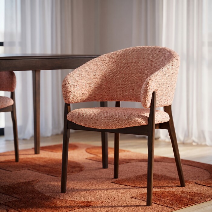 [71372] Chaise a. acc. August corail melange - 1