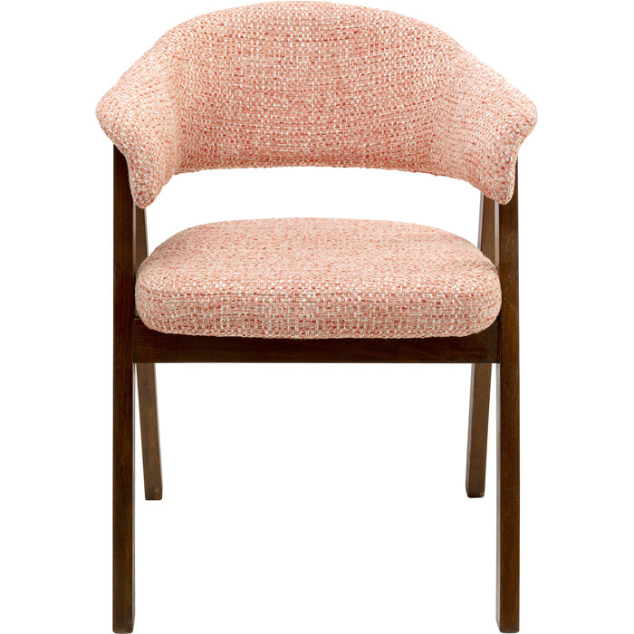 [71376] Chaise a. acc. Jonte bouclé corail