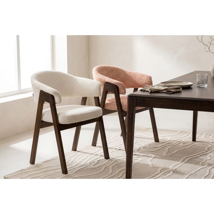 [71376] Chaise a. acc. Jonte bouclé corail - 1