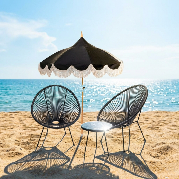 [71405] Sunshade Temple Black Ø200cm - 1