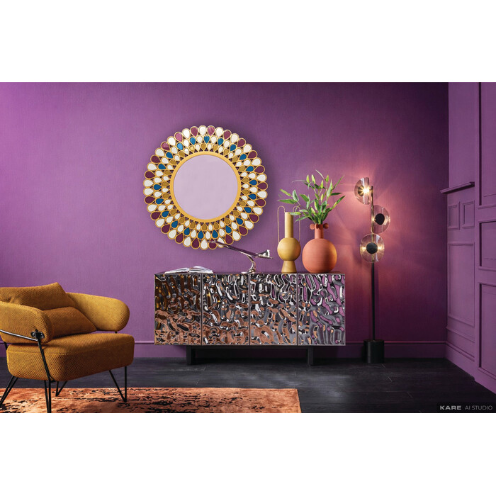 [71416] Oglindă de perete Pavone Mosaico Ø101cm - 1