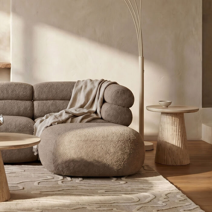 [71428] Side Table Alma Travertin Ø50cm - 1