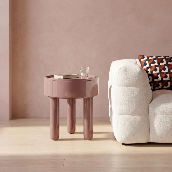 [71460] Table d'appoint Lolly Mocha Mousse 45x51cm - 1