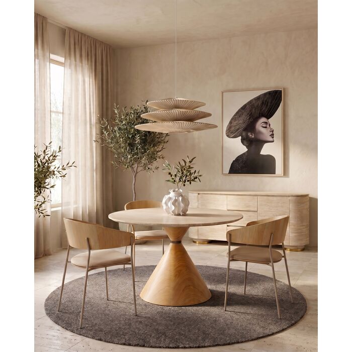 [71496] Table Cono Travertin Oak Ø120cm - 1