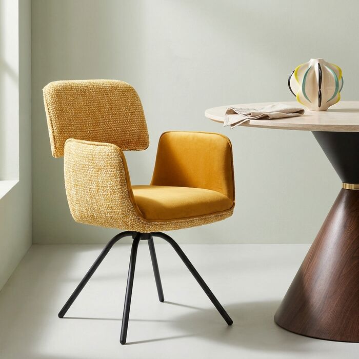 [71513] Chaise pivotante a.acc. Helli jaune - 1