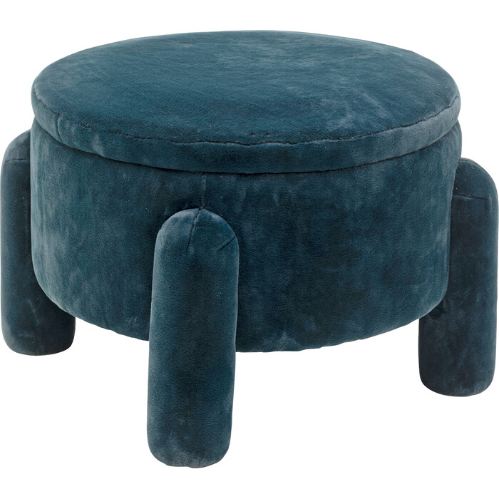 [71560] Tabouret coffre bleu Ø54cm