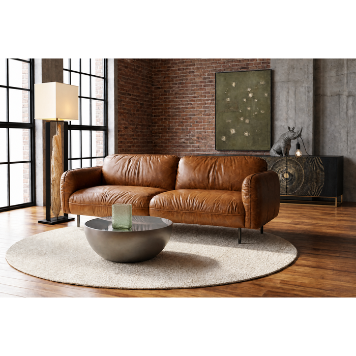 [71566] Coffee Table Lounge Brown Ø80cm - 1