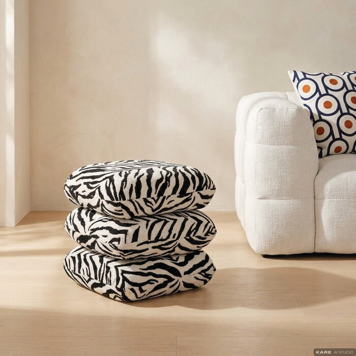 [71582] Stool Pepino Tiger Black 45x45cm - 1