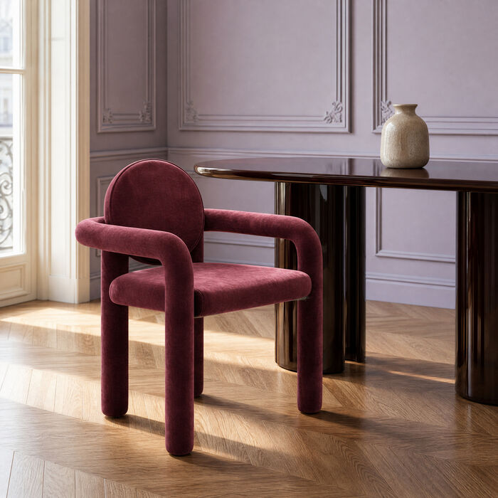 [71901] Chair with Armrest Leona Cherry - 1