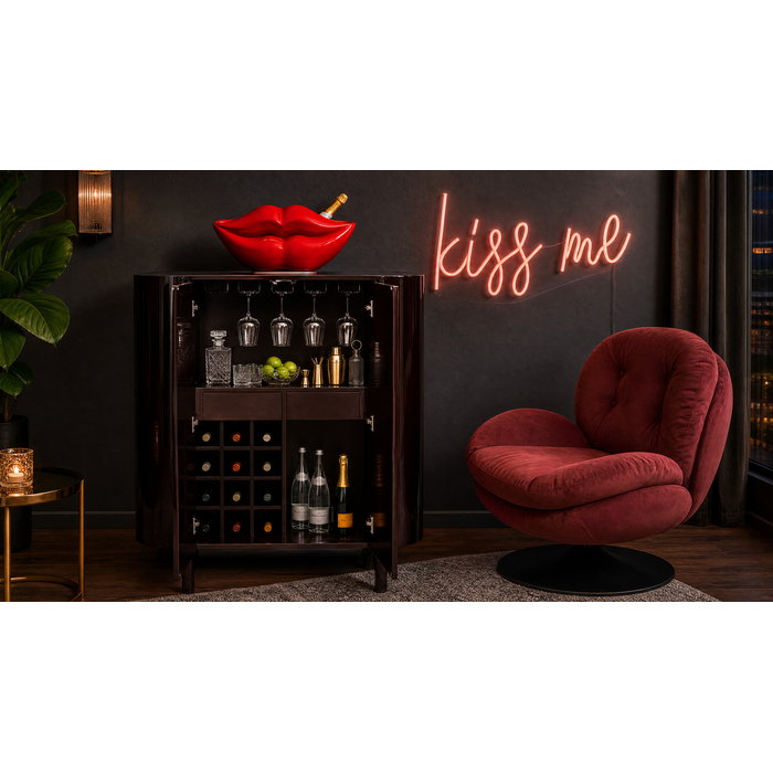 [71908] Bar Cabinet Black Cherry 110x125cm - 2