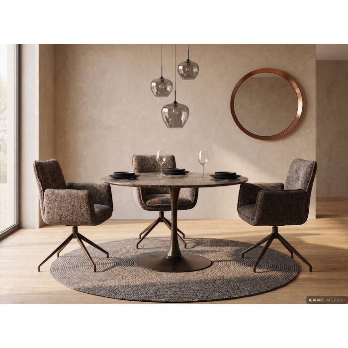 Swivel Arm Chair Hilla Brown