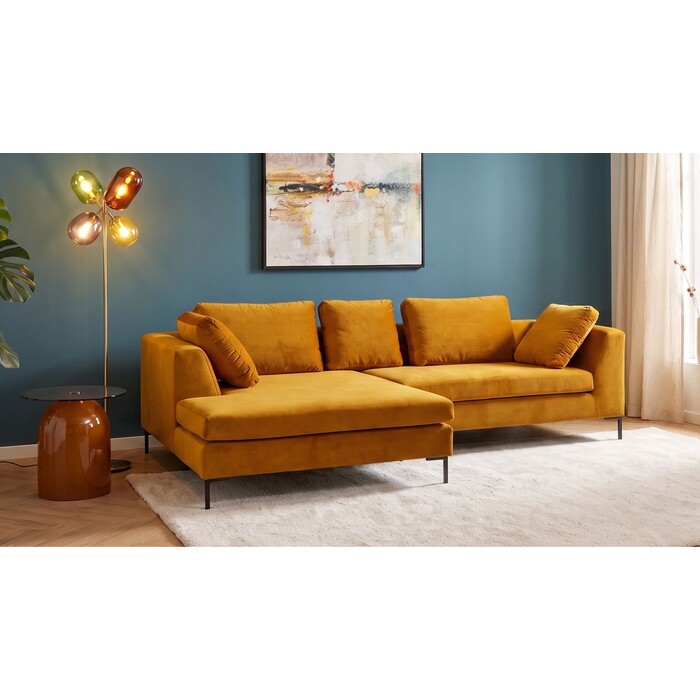 [71980] Sofá Esquinero Gianni Velvet Oro 290cm Izquierdo - 1