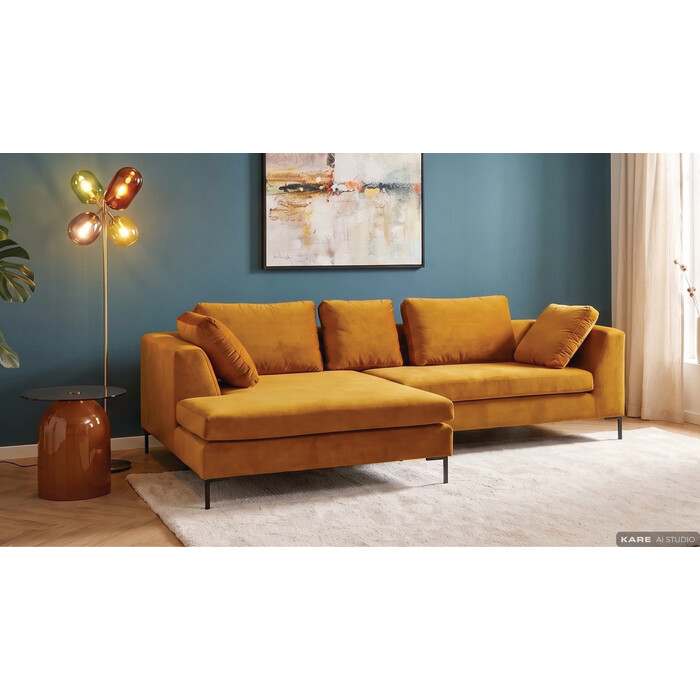 [71980] Canapé angle Gianni Velvet or 290cm gauche - 1