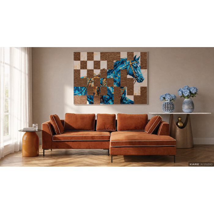 Corner Sofa Gianni Pipe Brown 290cm Right