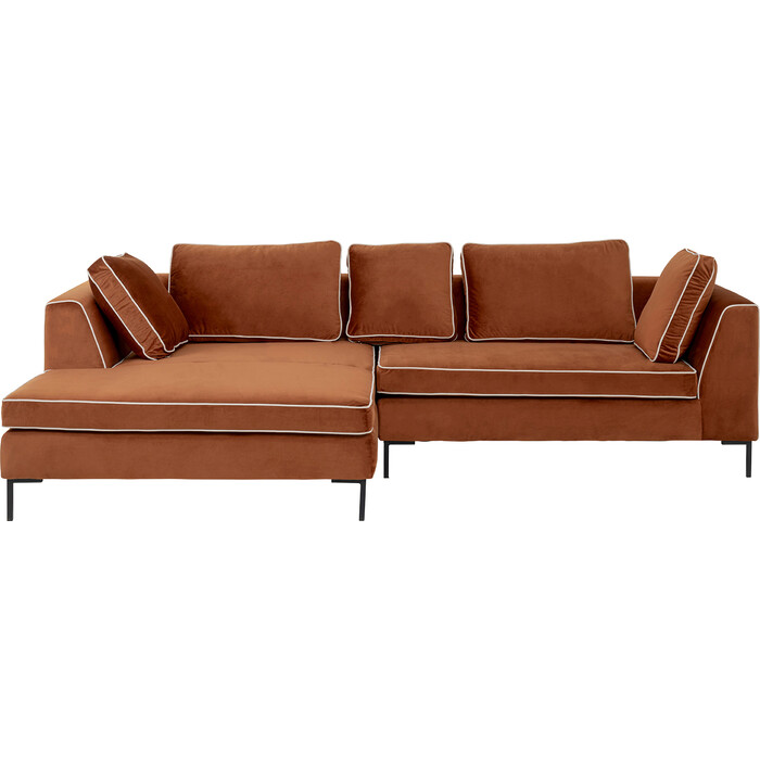 [71985] Canapé angle Gianni Pipe marron 290cm gauche