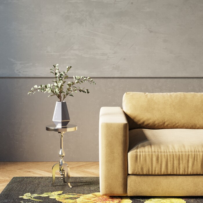 [75596] Side Table Barocco Alu Ø27cm - 1