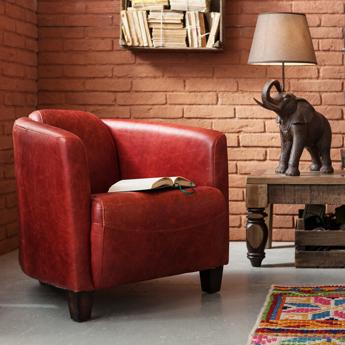 [78813] Fauteuil Cigar Lounge rouge - 1