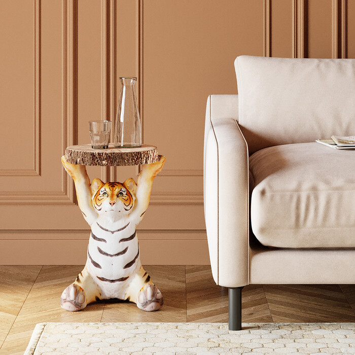 [78892] Table d'appoint Animal Tigre Ø35cm - 2