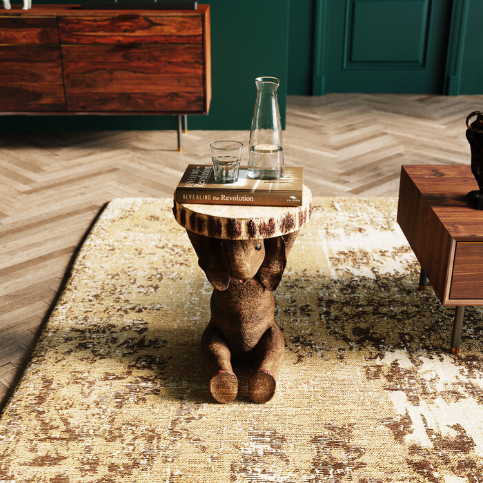 [78893] Table d'appoint Animal Elephant Ø35cm - 1