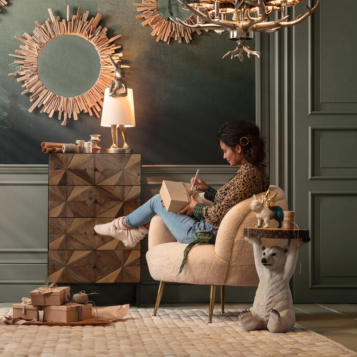 [78943] Side Table Animal Polar Bear Ø37cm - 1