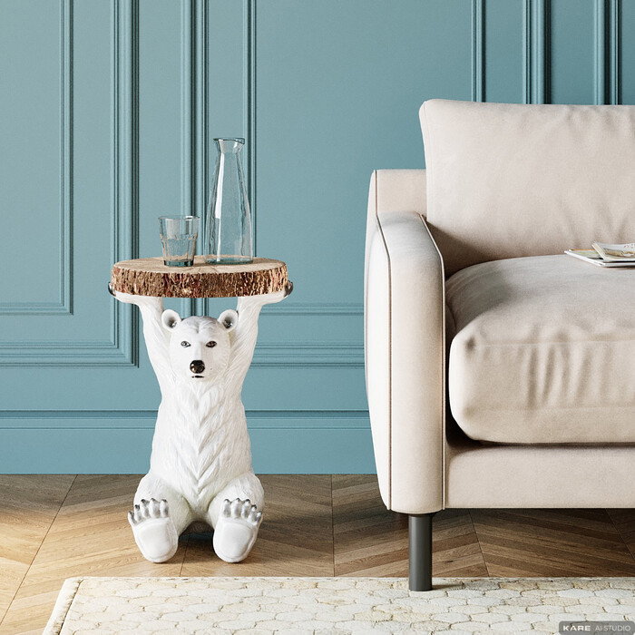 [78943] Side Table Animal Polar Bear Ø37cm - 4