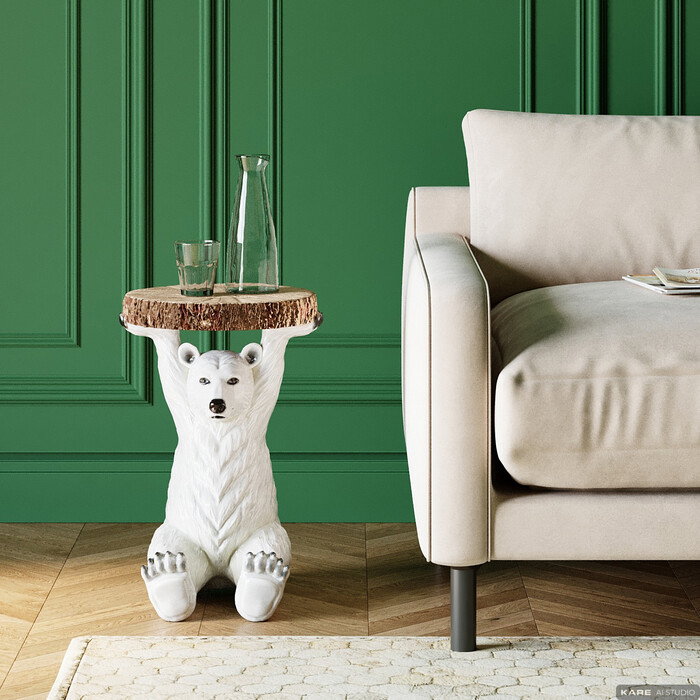[78943] Side Table Animal Polar Bear Ø37cm - 5