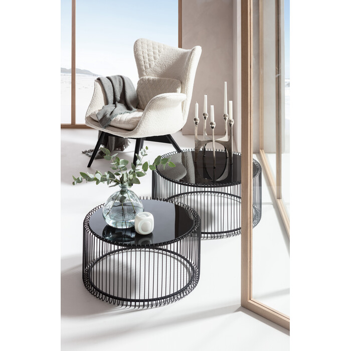 [79577] Coffee Table Wire Black (2/Set) - 1